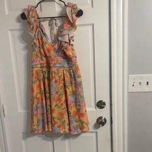 Floral Kids Dress with Ruffle Straps